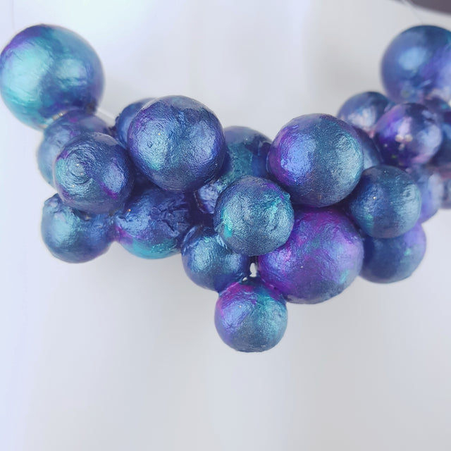 "Mermaid" Iridescent Blue Bubble Necklace