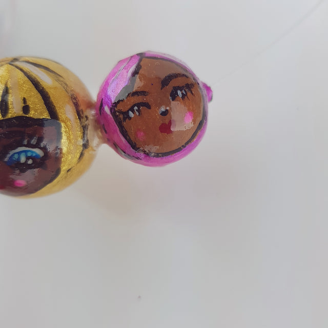 "A Row of Poppets" DollFace Necklace