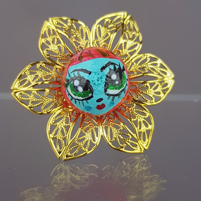 "Pixie" Big Eyed DollFace Ring