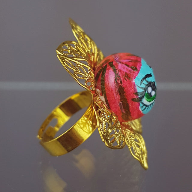 "Pixie" Big Eyed DollFace Ring
