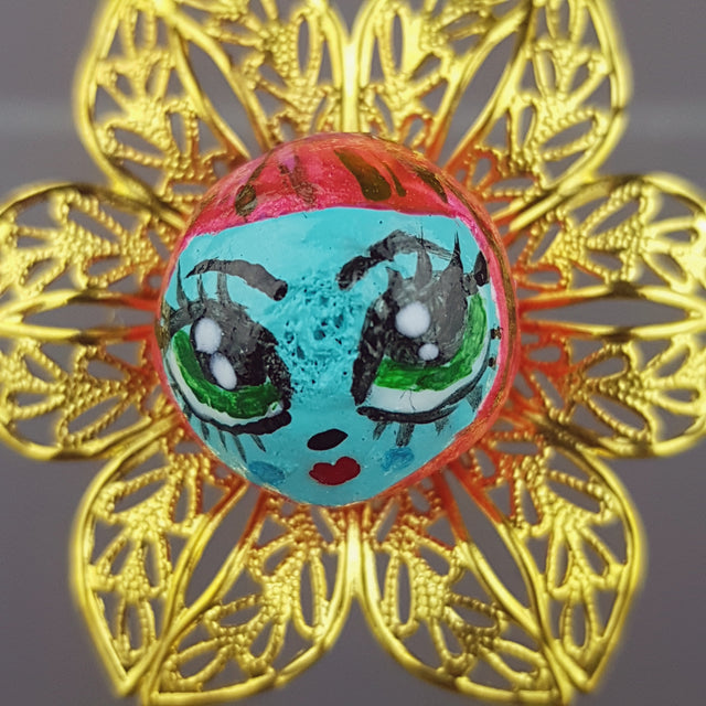 "Pixie" Big Eyed DollFace Ring