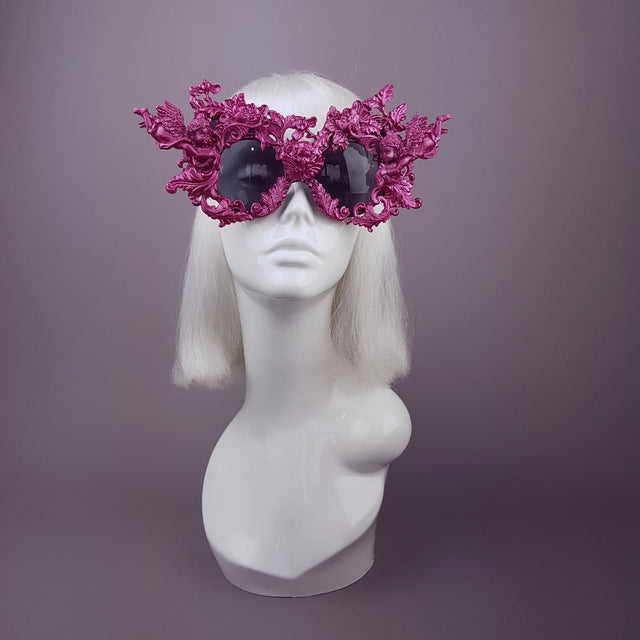 "Rococo" Pink Filigree Ornate Sunglasses