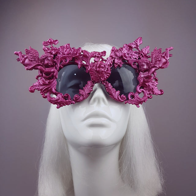 "Rococo" Pink Filigree Ornate Sunglasses