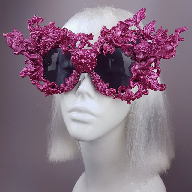 "Rococo" Pink Filigree Ornate Sunglasses