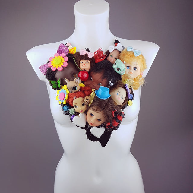 "Insanity" Doll Head Statement Neckpiece, Wearable Art