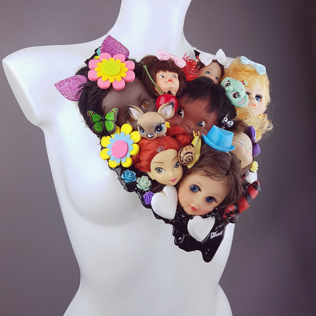 "Insanity" Doll Head Statement Neckpiece, Wearable Art