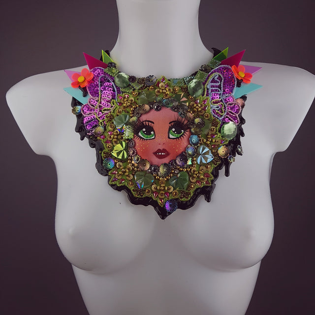 "Mesmerised" Doll Head Statement Neckpiece, Wearable Art