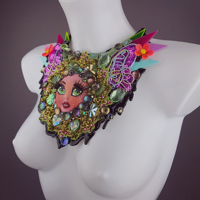 "Mesmerised" Doll Head Statement Neckpiece, Wearable Art