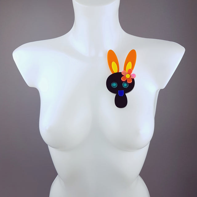 "Tootsy" Large Acrylic Bunny Rabbit Brooch