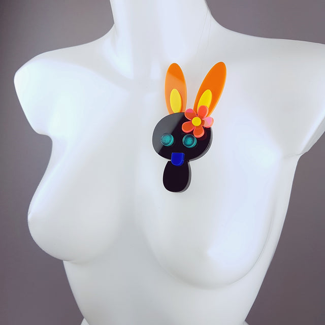 "Tootsy" Large Acrylic Bunny Rabbit Brooch