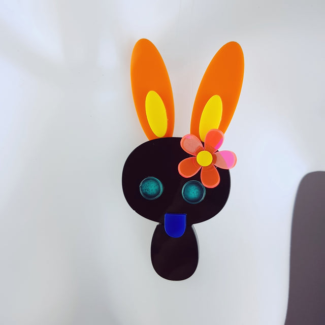 "Tootsy" Large Acrylic Bunny Rabbit Brooch