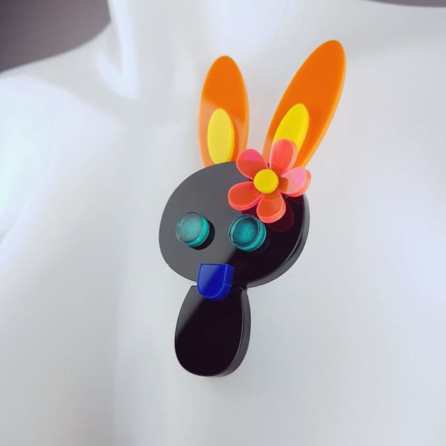 "Tootsy" Large Acrylic Bunny Rabbit Brooch