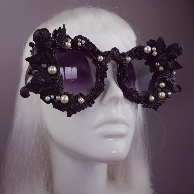 "Coven" Black Filigree Ornate Sunglasses