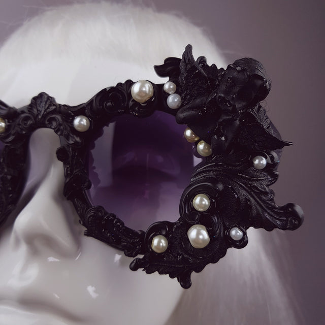 "Coven" Black Filigree Ornate Sunglasses