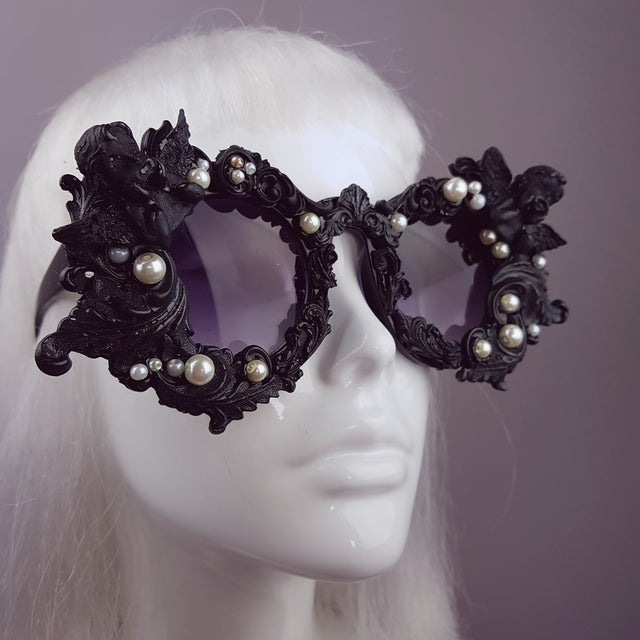 "Coven" Black Filigree Ornate Sunglasses