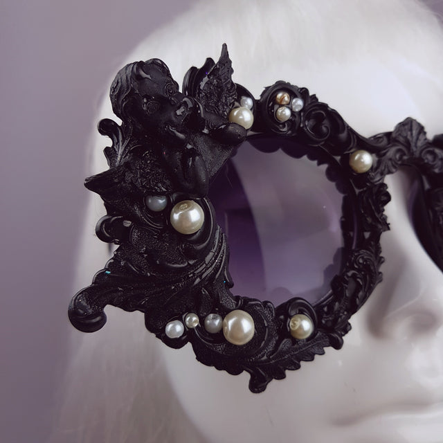 "Coven" Black Filigree Ornate Sunglasses