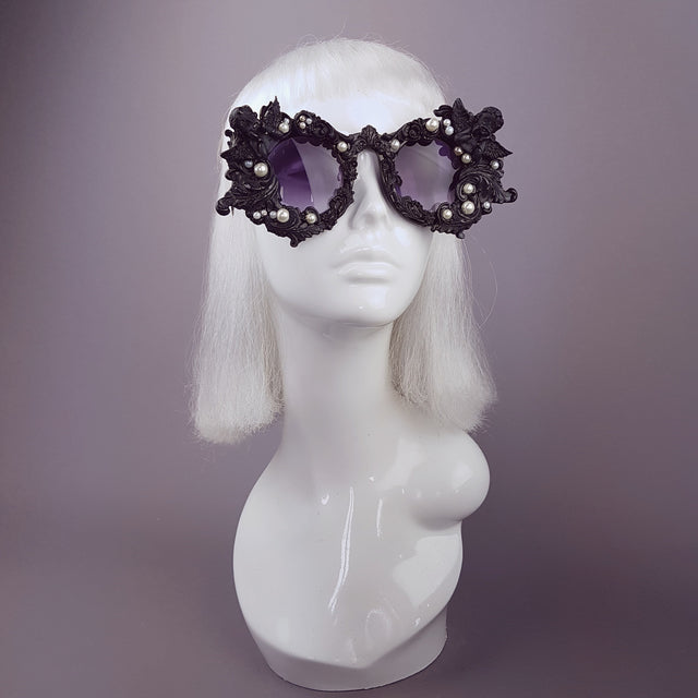"Coven" Black Filigree Ornate Sunglasses