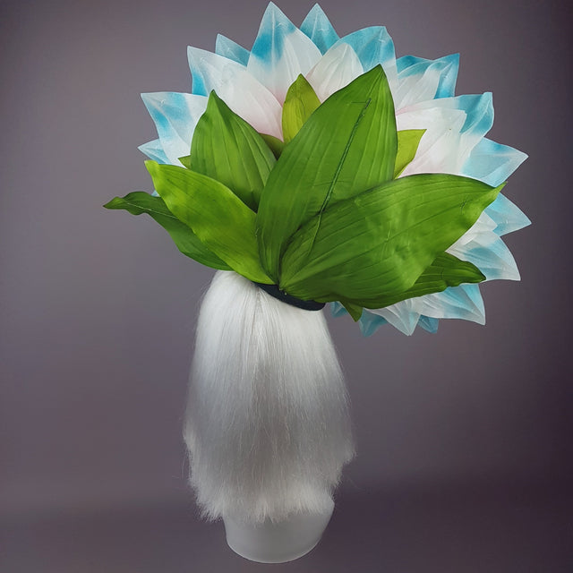 "Aine" Giant Blue Flower & Kingfisher Hat