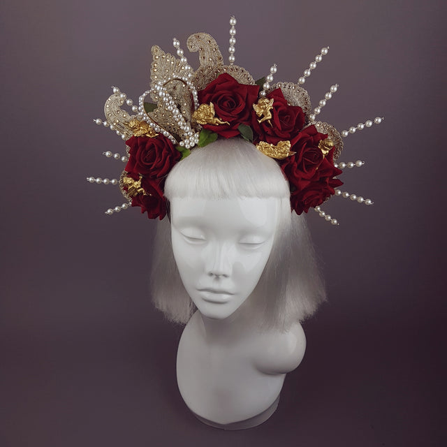 "Madonna" Virgin Mary Rose Pearl Crown Halo