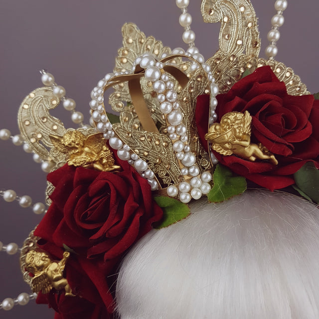 "Madonna" Virgin Mary Rose Pearl Crown Halo