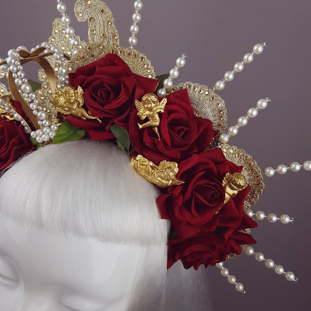 "Madonna" Virgin Mary Rose Pearl Crown Halo