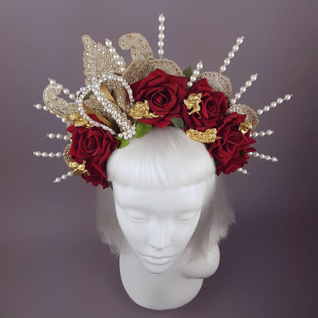 "Madonna" Virgin Mary Rose Pearl Crown Halo