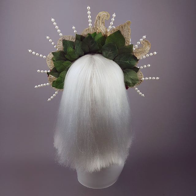 "Madonna" Virgin Mary Rose Pearl Crown Halo