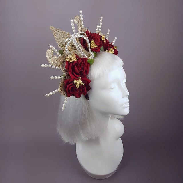 "Madonna" Virgin Mary Rose Pearl Crown Halo
