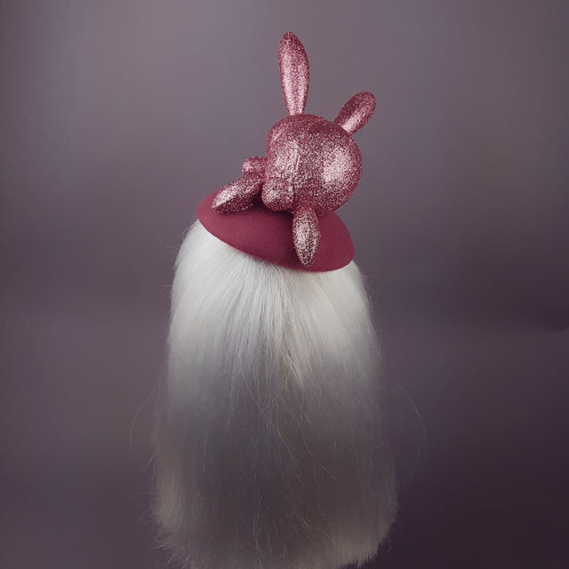 "Flopsy" Pink Glitter Bunny Rabbit Fascinator Hat