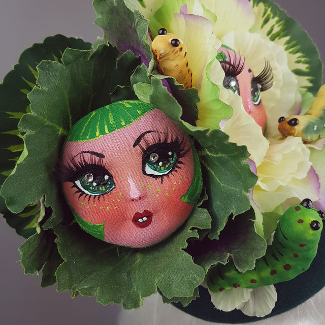 "Petit Chou" Surreal Cabbages Doll Face Hat