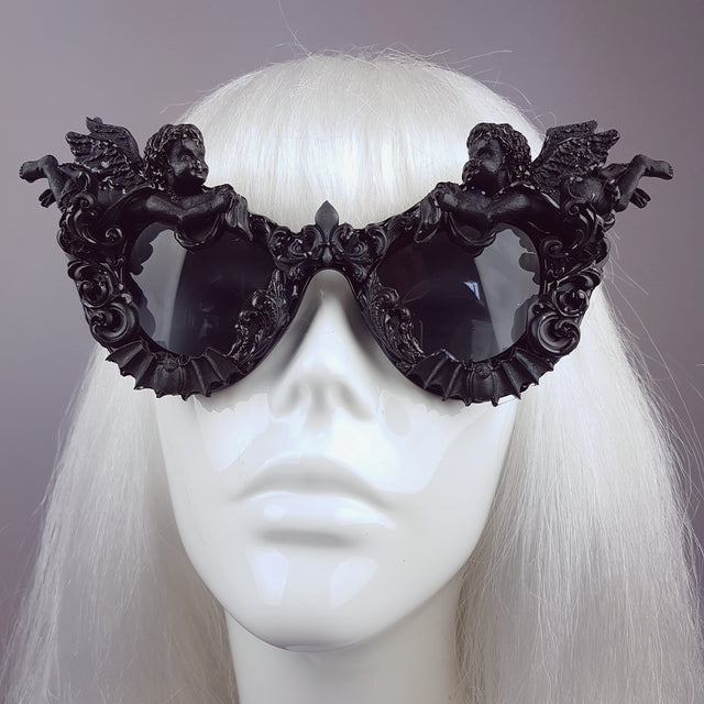 "Kalma" Black Filigree Ornate Sunglasses