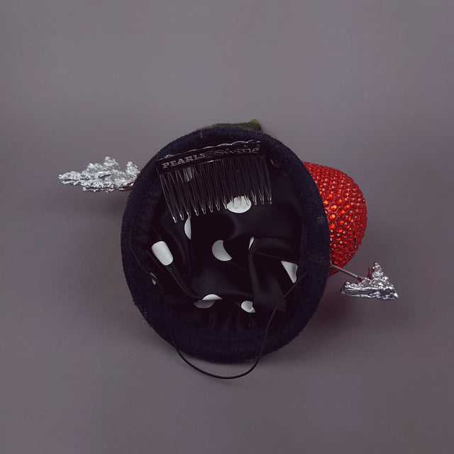 "Poignardé" Giant Cherries & Arrow Glitter Hat