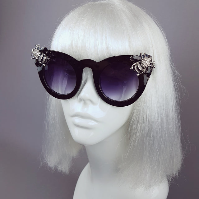 "Zumbido" Silver Jewelled Bee Sunglasses