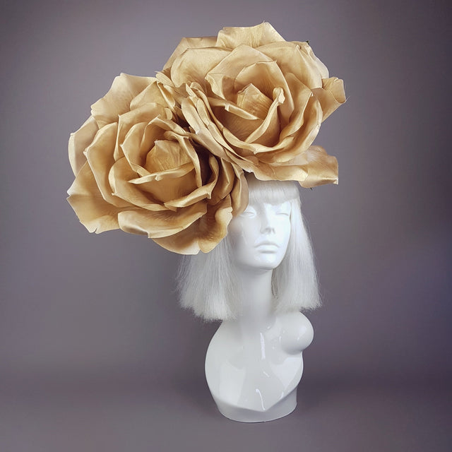 "Turaya" Giant Gold Rose Headdress