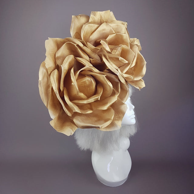 "Turaya" Giant Gold Rose Headdress