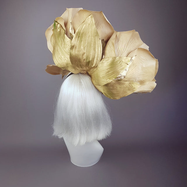 "Turaya" Giant Gold Rose Headdress