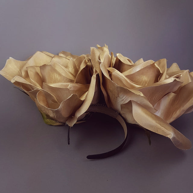"Turaya" Giant Gold Rose Headdress
