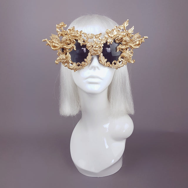 "Angelo" Gold Filigree Ornate Sunglasses