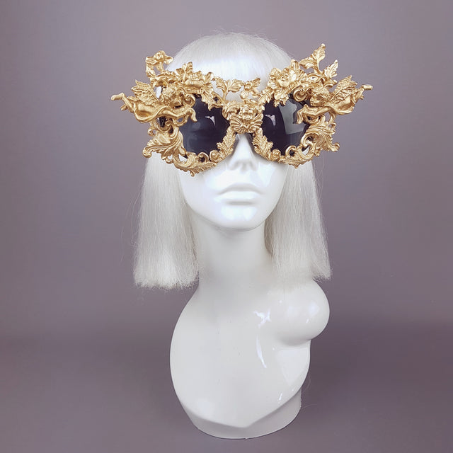 "Angelo" Gold Filigree Ornate Sunglasses