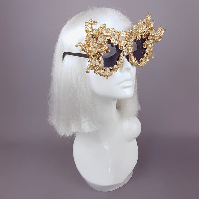 "Angelo" Gold Filigree Ornate Sunglasses