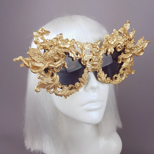 "Angelo" Gold Filigree Ornate Sunglasses