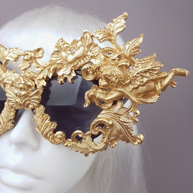 "Angelo" Gold Filigree Ornate Sunglasses