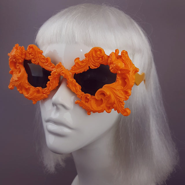 "Naranja" Orange Filigree Ornate Sunglasses