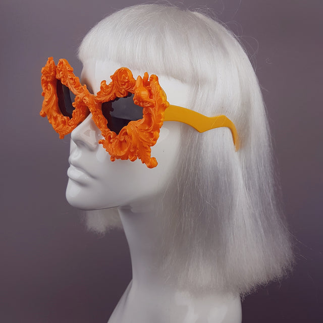 "Naranja" Orange Filigree Ornate Sunglasses