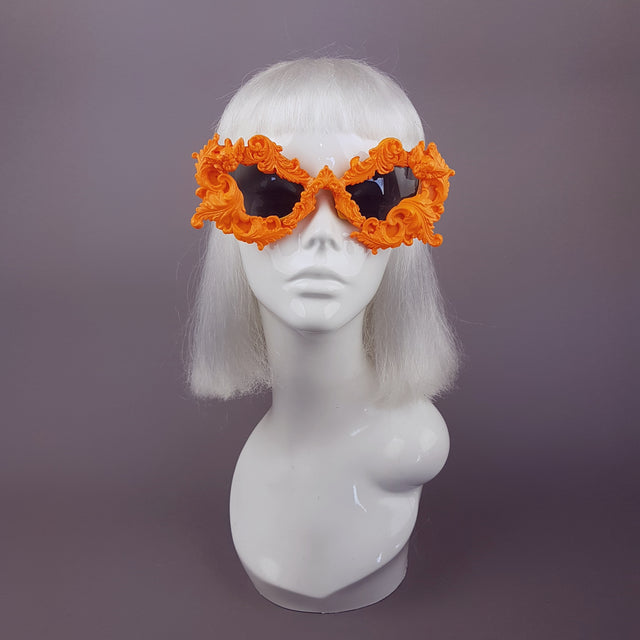 "Naranja" Orange Filigree Ornate Sunglasses