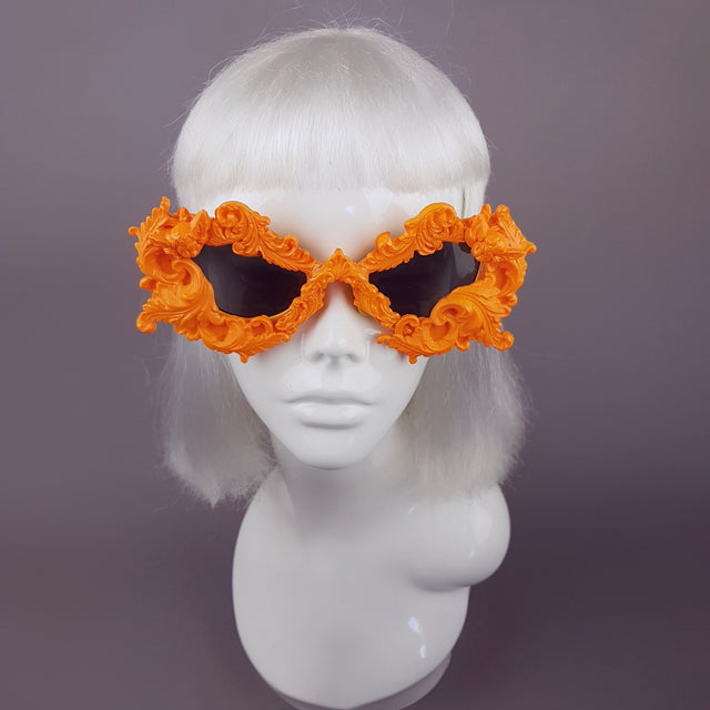 "Naranja" Orange Filigree Ornate Sunglasses