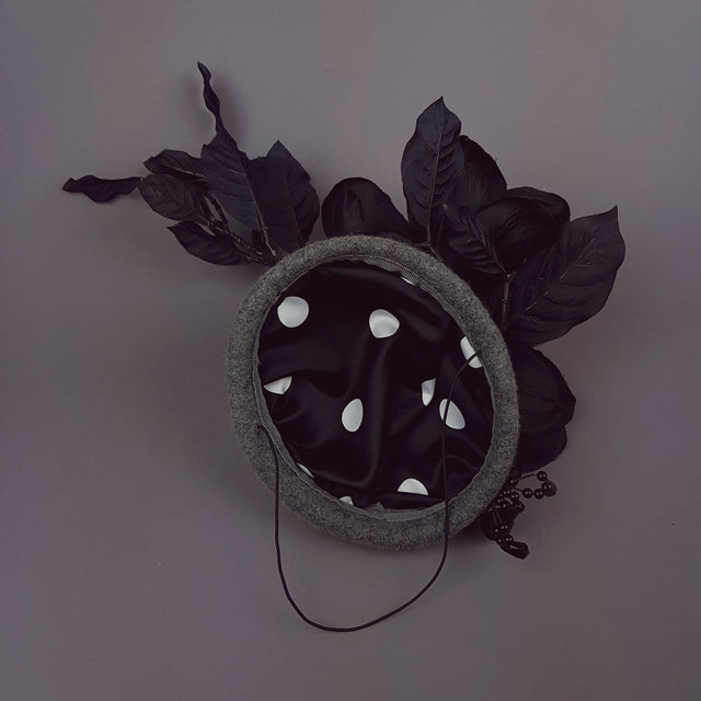 "Lethia" Black & Grey Flower Fascinator
