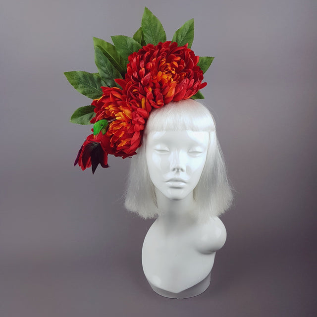 "Arethusa" Chrysanthemum & Hummingbird Headpiece