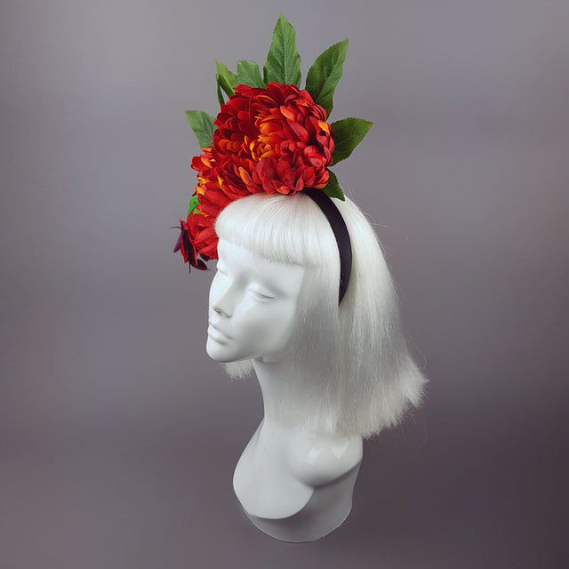 "Arethusa" Chrysanthemum & Hummingbird Headpiece