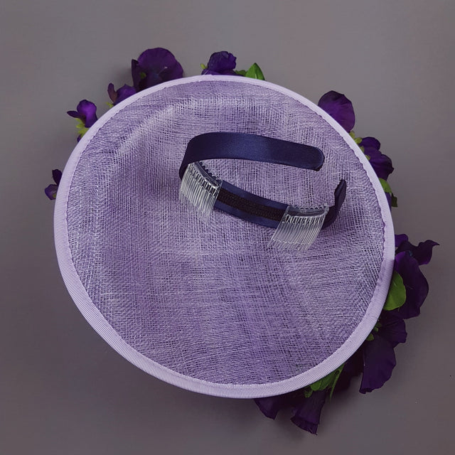 "Elvina" Purple Floral Ascot Wedding Hat